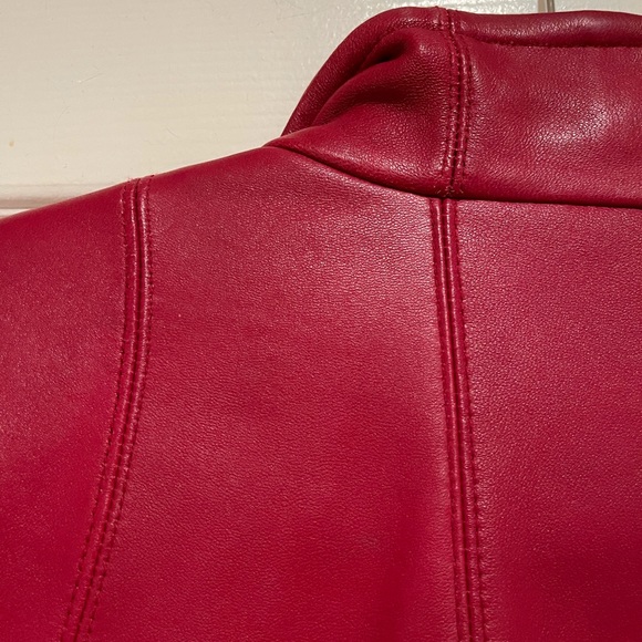 Red Leather Jacket - Picture 3 of 4